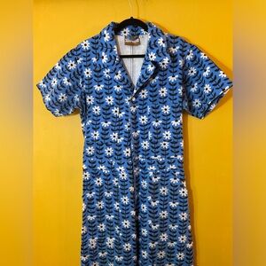 Big Bud Press Rare Blue Lazy Daisy Jumpsuit Size L